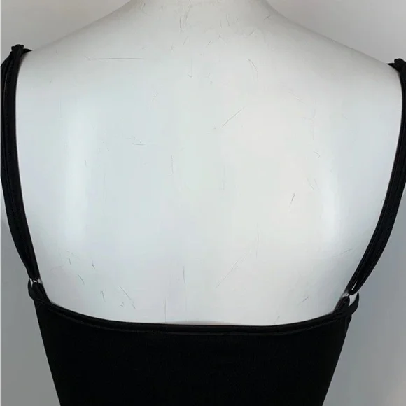 SHEIN Black V-Neck Ruched Lace-Up Crop Top- S - Picture 11 of 11